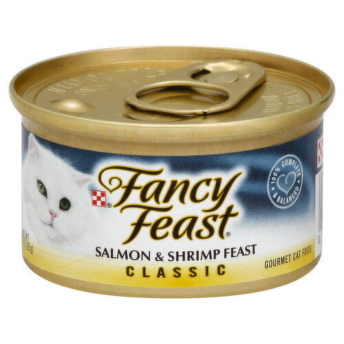 Fancy Feast Cat Food, Gourmet, Classic, Salmon & Shrimp Feast