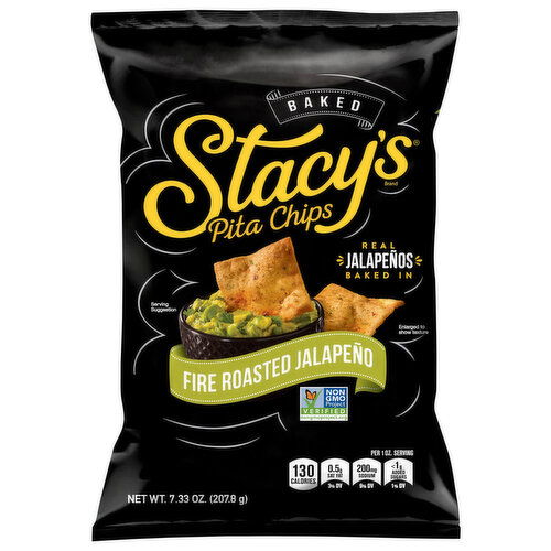 Stacy's Pita Chips, Fire Roasted Jalapeno, Baked