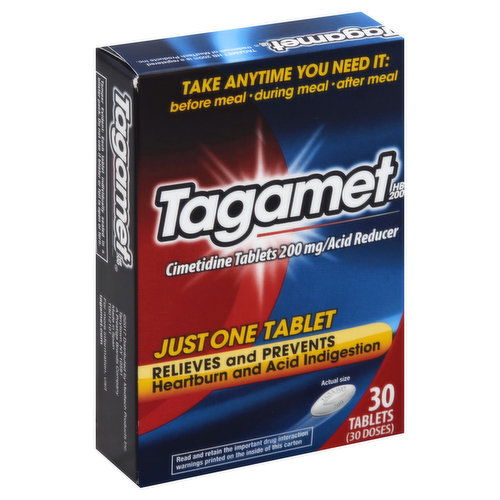 Tagamet HB 200 Acid Reducer, 200 mg, Tablets