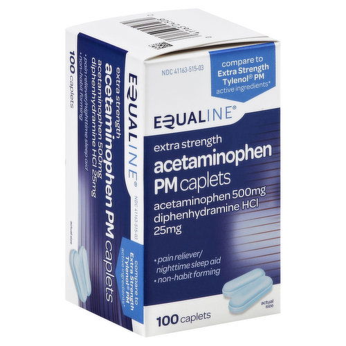 Equaline Acetaminophen PM, Extra Strength, Caplets