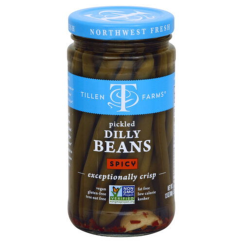 Tillen Farms Dilly Beans, Spicy, Pickled