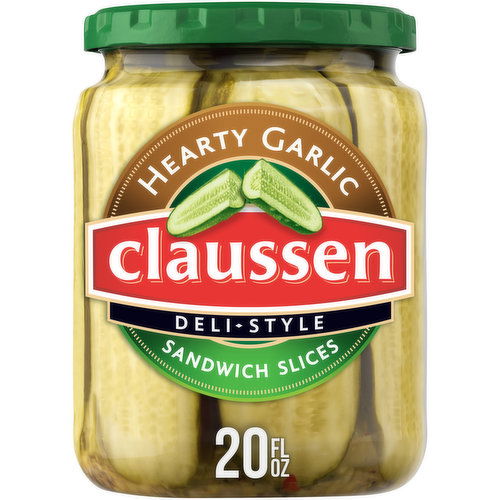 Claussen Hearty Garlic Deli-Style Sandwich Pickle Slices