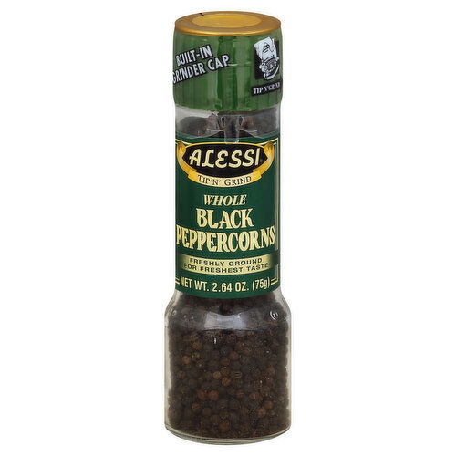 Alessi Tip N' Grind Peppercorns, Black, Whole