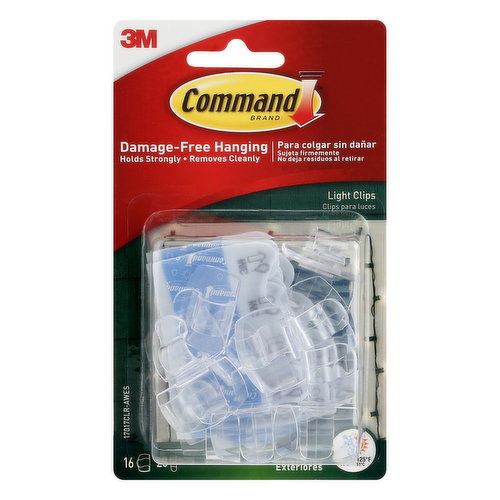 Command Light Clips, Outdoor, Damage-Free Hanging