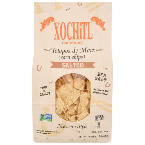 Xochitl Corn Chips, White, Sea Salt, Thin & Crispy, Mexican Style