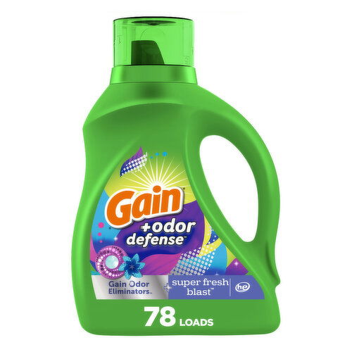 Gain Gain +Odor Defense Liquid Laundry Detergent Super Fresh Blast, 113 Oz