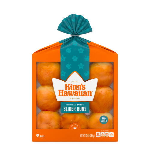 King's Hawaiian Original Hawaiian Sweet Pre-Sliced Slider Buns, 9 Count