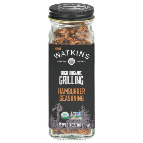 Watkins Seasoning, Organic, Hamburger, Grilling