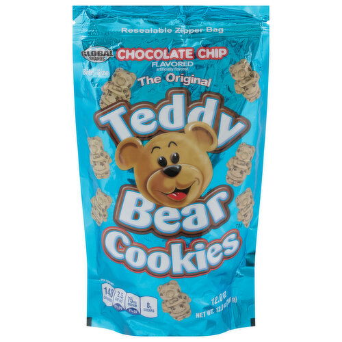 Global Brands Cookies, Teddy Bear, Chocolate Chip Flavored, Bite Size