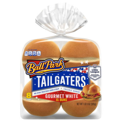 Ball Park Tailgaters Buns, Gourmet White, XL