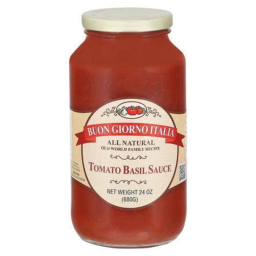 Buon Giorno Italia Sauce, All Natural, Tomato Basil