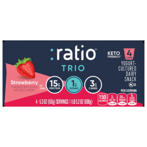 Ratio Trio Yogurt-Cultured Strawberry Dairy Snack