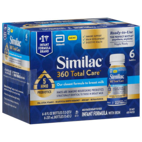 Similac 360 Total Care Infant Formula, Milk-Based Ready to Feed