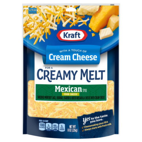 Kraft Shredded Cheese, Four Cheese, Mexican Style