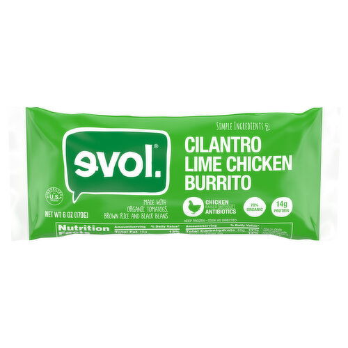 Evol. Burrito, Cilantro Lime Chicken