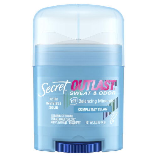 Secret Outlast Outlast Invisible Solid Antiperspirant Deodorant for Women, Completely Clean Scent