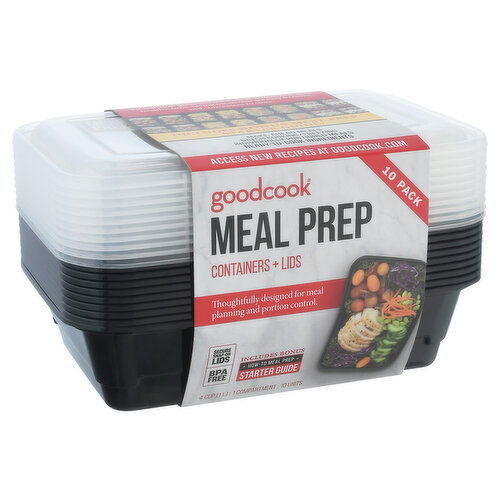 Goodcook Containers + Lids, 10 Pack