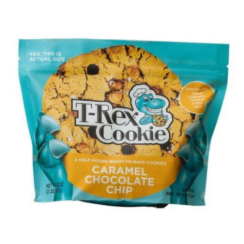 T-Rex Caramel Chocolate Chip Cookie Dough, 4 Pack