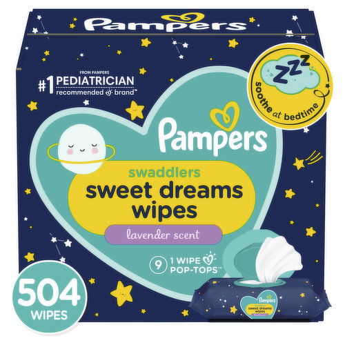 Pampers Swaddlers Baby Wipes Swaddlers Sweet Dreams 9X 504 Count