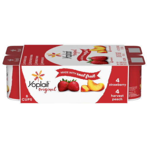 Yoplait Original Yogurt, Low Fat, Strawberry/Harvest Peach