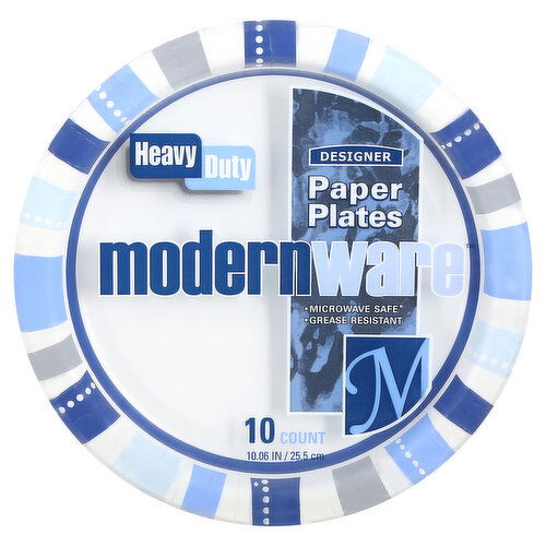 modernware Paper Plates, Heavy Duty, 10.06 Inches