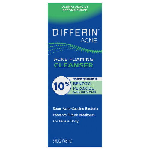Differin Acne Foaming Maximum Strength 10% Benzoyl Peroxide Cleanser