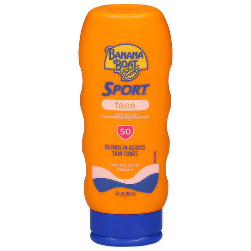 Banana Boat Sunscreen Lotion, Face, Broad Spectrum SPF 50