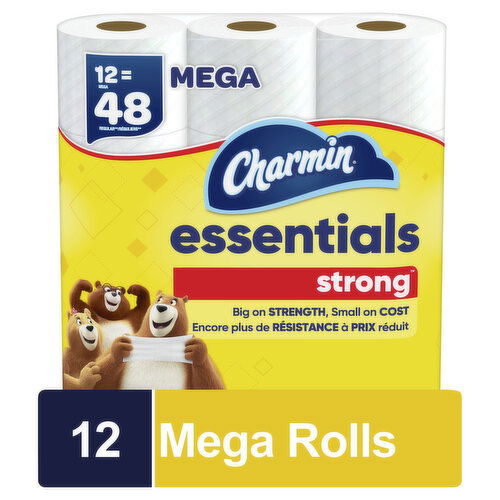 Charmin Essentials Strong Toilet Paper, Mega Rolls