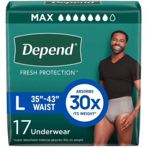 Depend Fresh Protection Incontinence Underwear for Men, Maximum Absorbency
