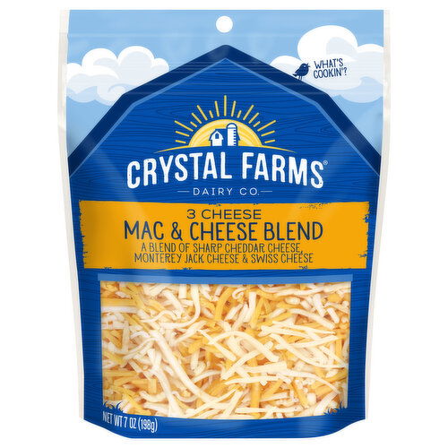 Crystal Farms Cheese, Mac and Cheese Blend, 3 Cheese Blend