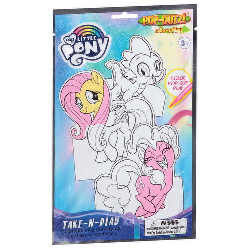 My Little Pony Pop-Outz Color and Play Activity Kit, Take-N-Play, 3+