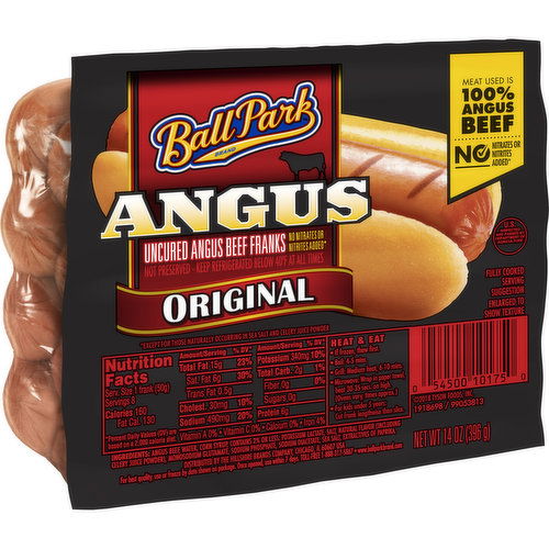 Ball Park Uncured Angus Beef Hot Dogs