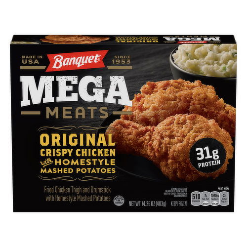 Banquet Mega Meats Mega Meats Original Crispy Chicken with Homestyle Mashed Potatoes