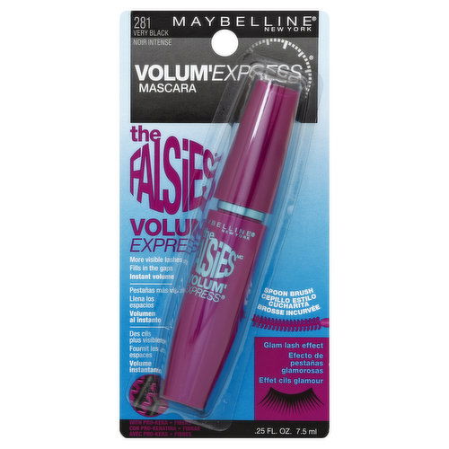 maybelline The Falsies Mascara, Washable, Very Black 281