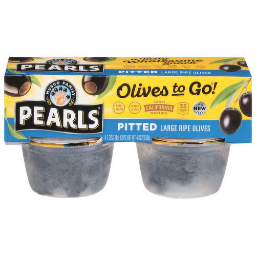 Pearls Olives to Go Olives, Pitted, Large Ripe