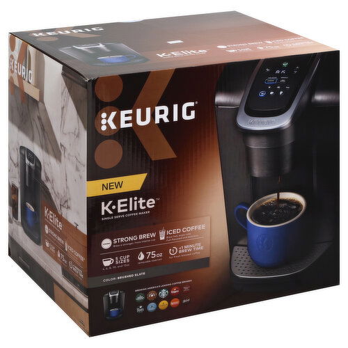 Keurig K-Elite Single Serve Coffee Maker, Brushed Slate