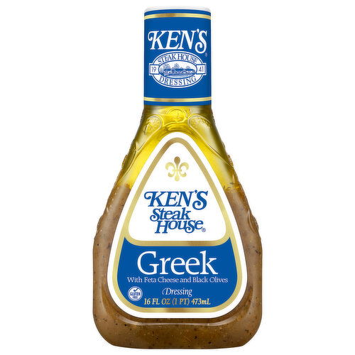 Ken's Steak House Greek with Feta Cheese and Black Olives Dressing