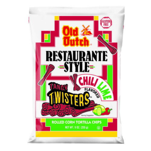 Old Dutch Foods Restaurante Chili Lime Tangy Twisters Rolled Corn Tortilla Chips