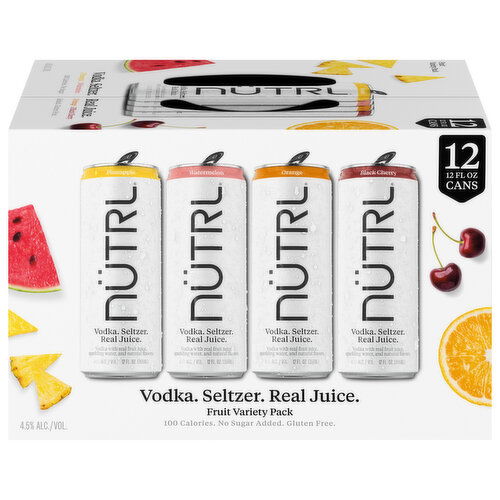 Nutrl Assorted Vodka Seltzer Fruit Variety Pack