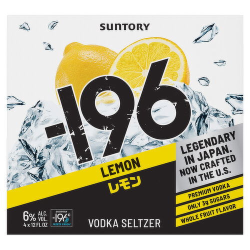 196 Lemon Vodka Seltzer, 4 Cans, 12 fl oz