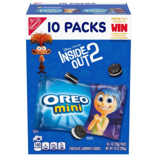 OREO Mini Chocolate Sandwich Cookies, 10 Snack Packs
