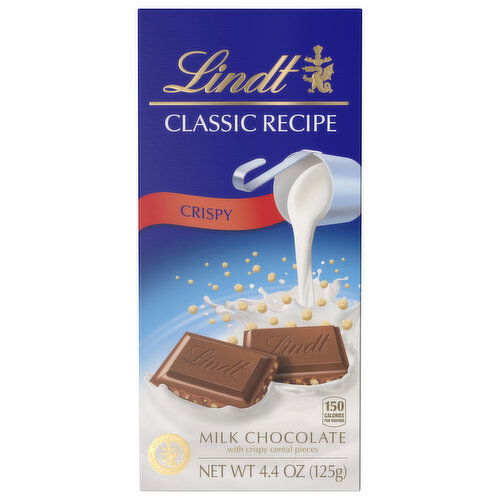 Lindt Milk Chocolate, with Crispy Cereal Pieces, Crispy