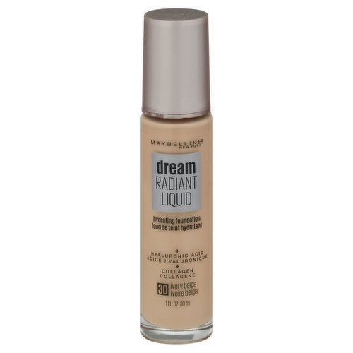 Maybelline Dream Radiant Liquid Foundation, Hydrating, Ivory Beige 30