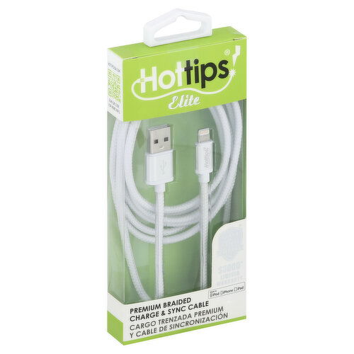 Hottips Elite Cable, Premium, Charge & Sync, Braided