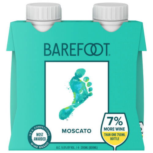 Barefoot Moscato White Wine 200ml 4pk