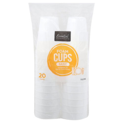 Essential Everyday Cups, Foam, Basic, 16 Ounce