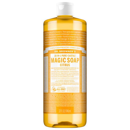 Dr. Bronner's Magic Soap, Pure-Castile, 18-in-1, Citrus