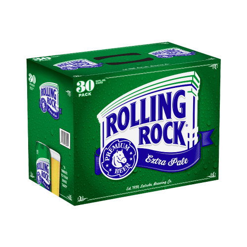 Rolling Rock Premium Beer, Extra Pale, 30 Pack Cans