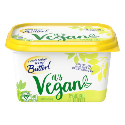 I Can't Believe It's Not Butter! Vegetable Oil Spread, 45%, Vegan