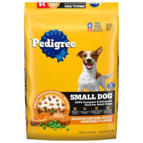 Pedigree Food for Dogs, Adult, Small Dog, Roasted Chicken, Rice & Vegetable Flavor